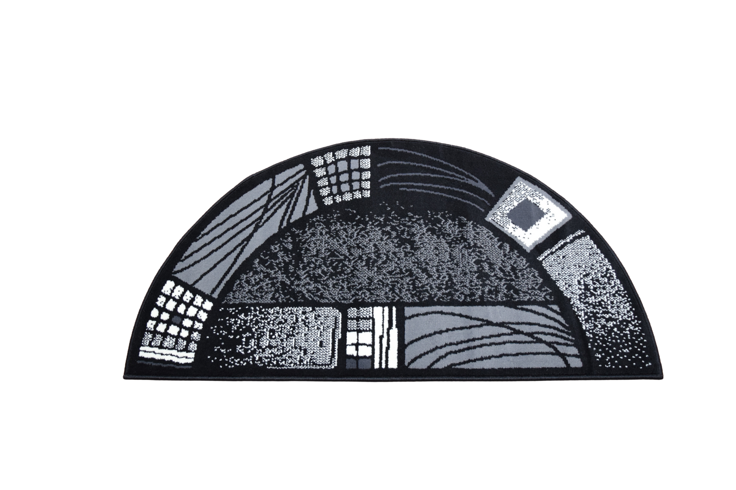 Luna Half Moon Rug - Black Borders