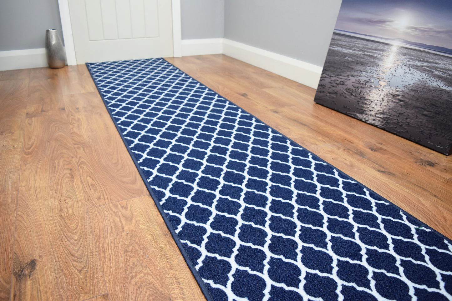 Riviera Trellis Mat & Runner - Blue