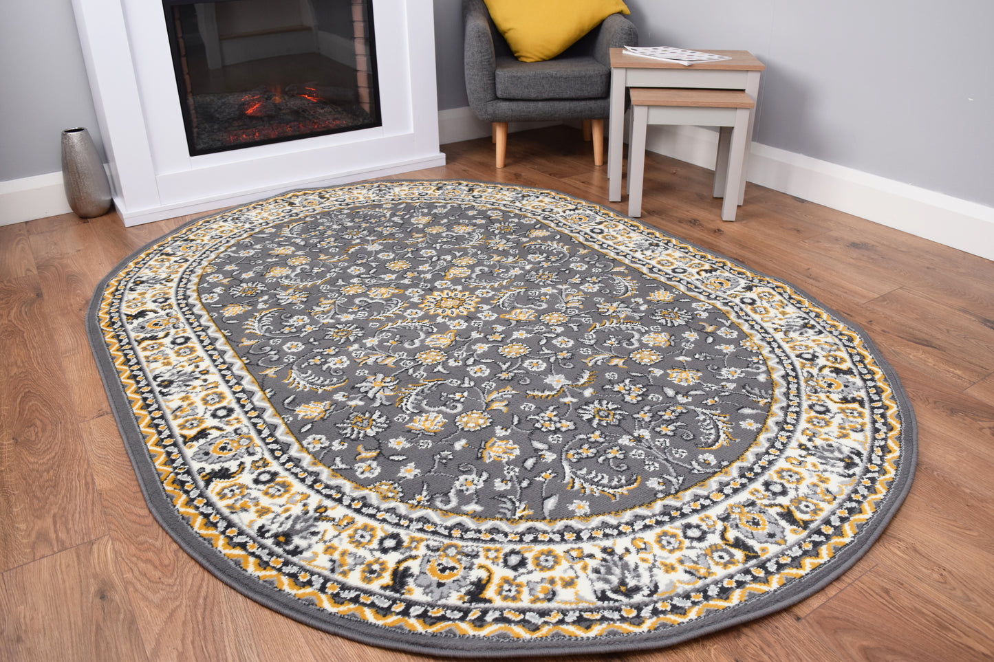Luna Rug - Oval Range - Classical Grey | Ochre