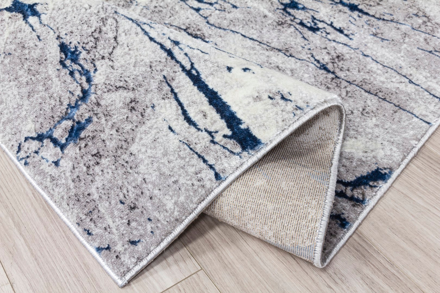 Glitz Range - Marble Rug - Grey & Blue