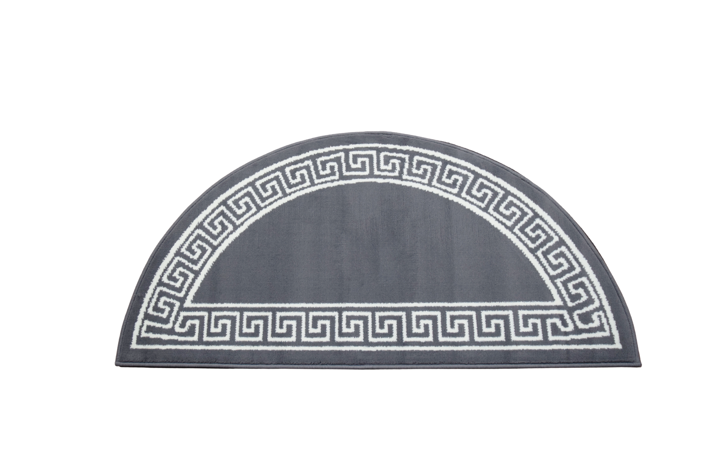 Luna Half Moon Rug - Greek Key - Grey