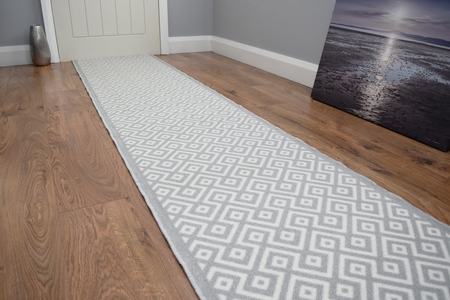 Riviera Diamond Mat & Runner - Silver