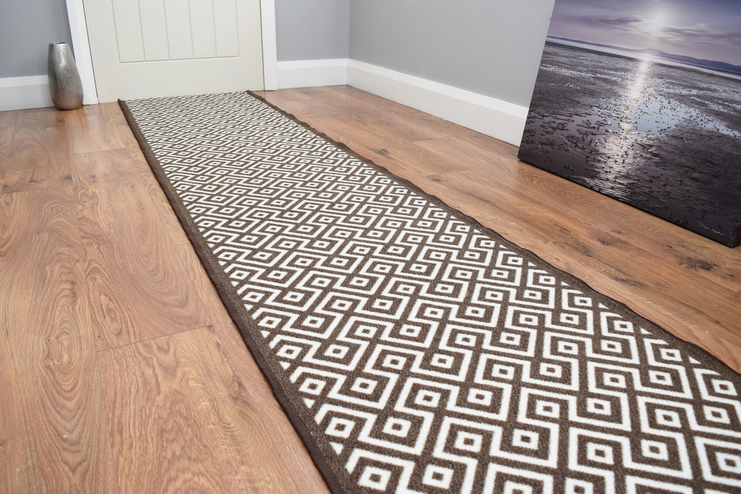 Riviera Diamond Mat & Runner - Brown