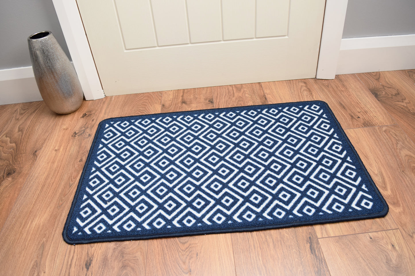 Riviera Diamond Mat & Runner - Navy Blue