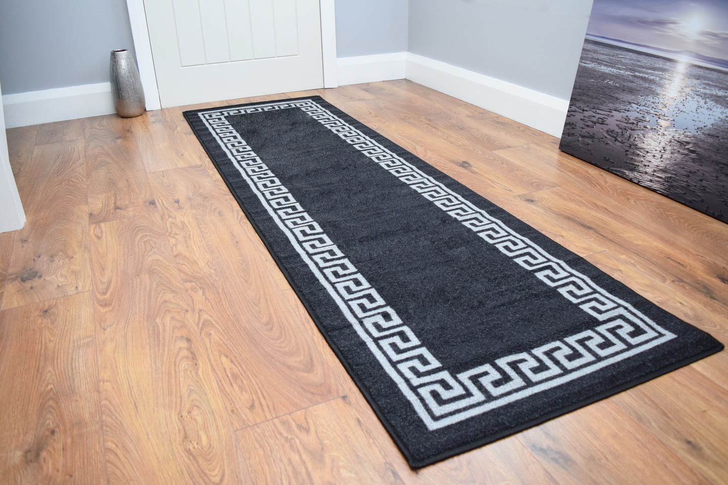 Riviera Greek Key Mat & Runner - Black