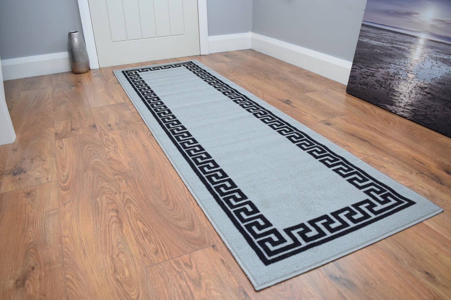 Riviera Greek Key Mat & Runner - Grey