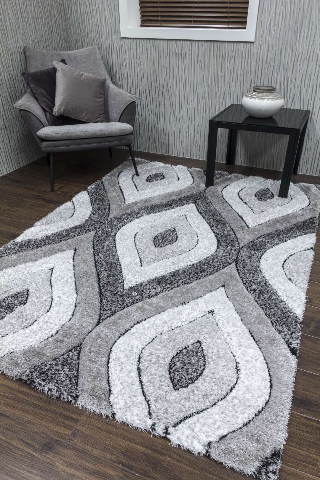 Luxus Tear Drop Rug - Grey