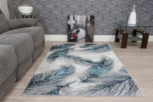 Boutique Rug Range - Plumes - Blue & Green