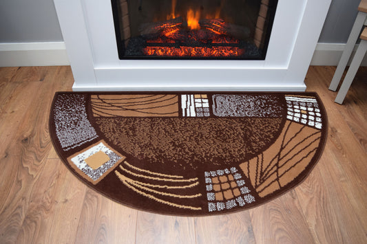 Luna Half Moon Rug - Brown Borders