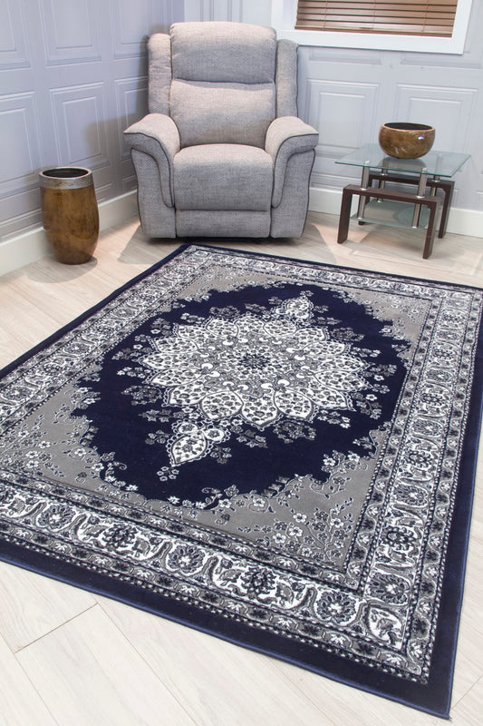 Classique Range - Medallion Rug - Navy