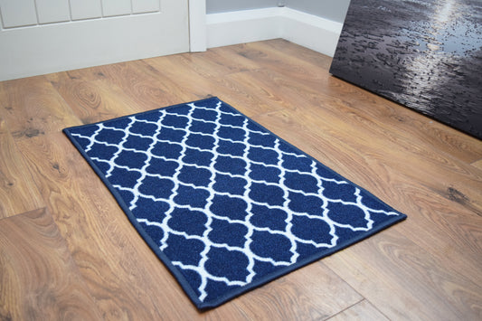 Riviera Trellis Mat & Runner - Blue