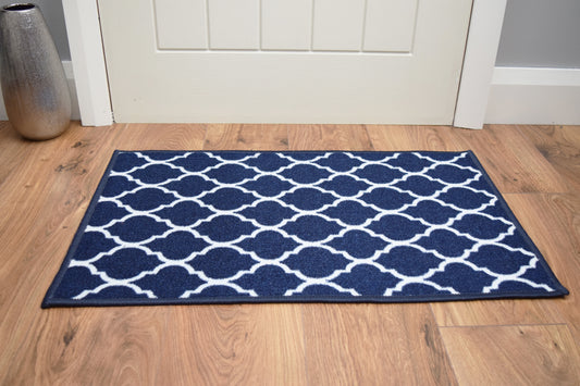 Riviera Trellis Mat & Runner - Blue