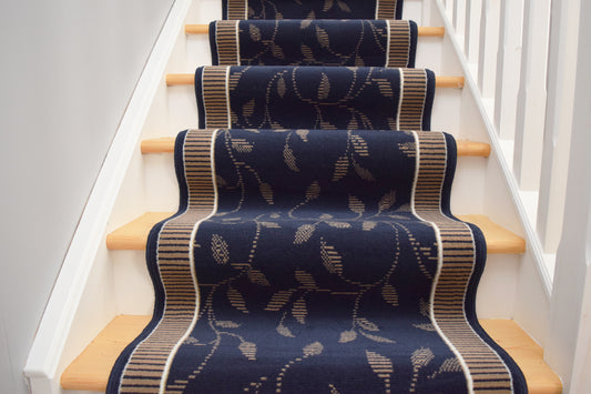 Made To Measure Luna Border Leaf - Navy