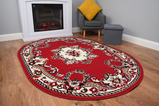 Luna Rug - Oval Range - Traditional Red