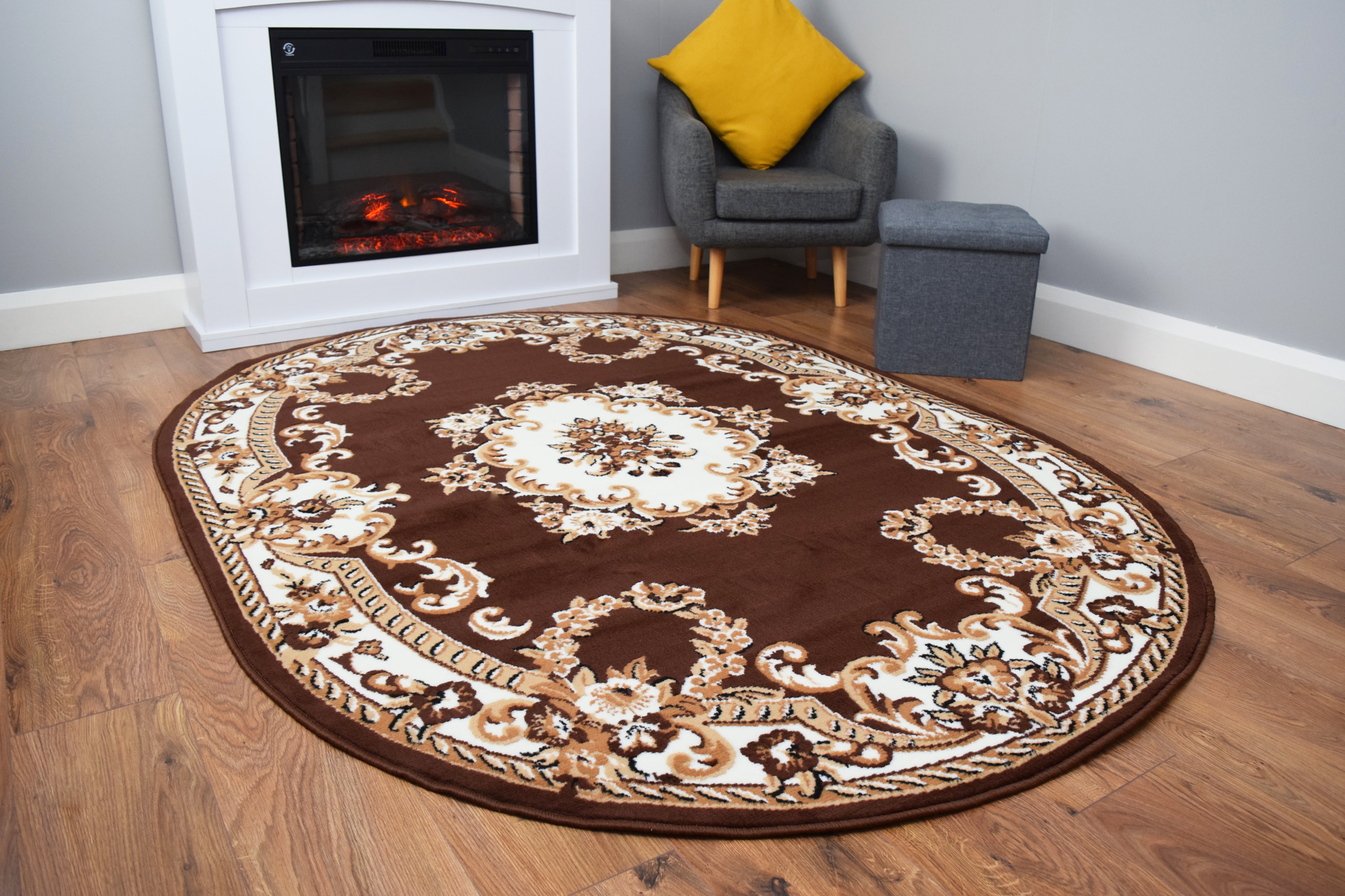 Luna Rug - Oval Range - Traditional Brown – SuperRugStore