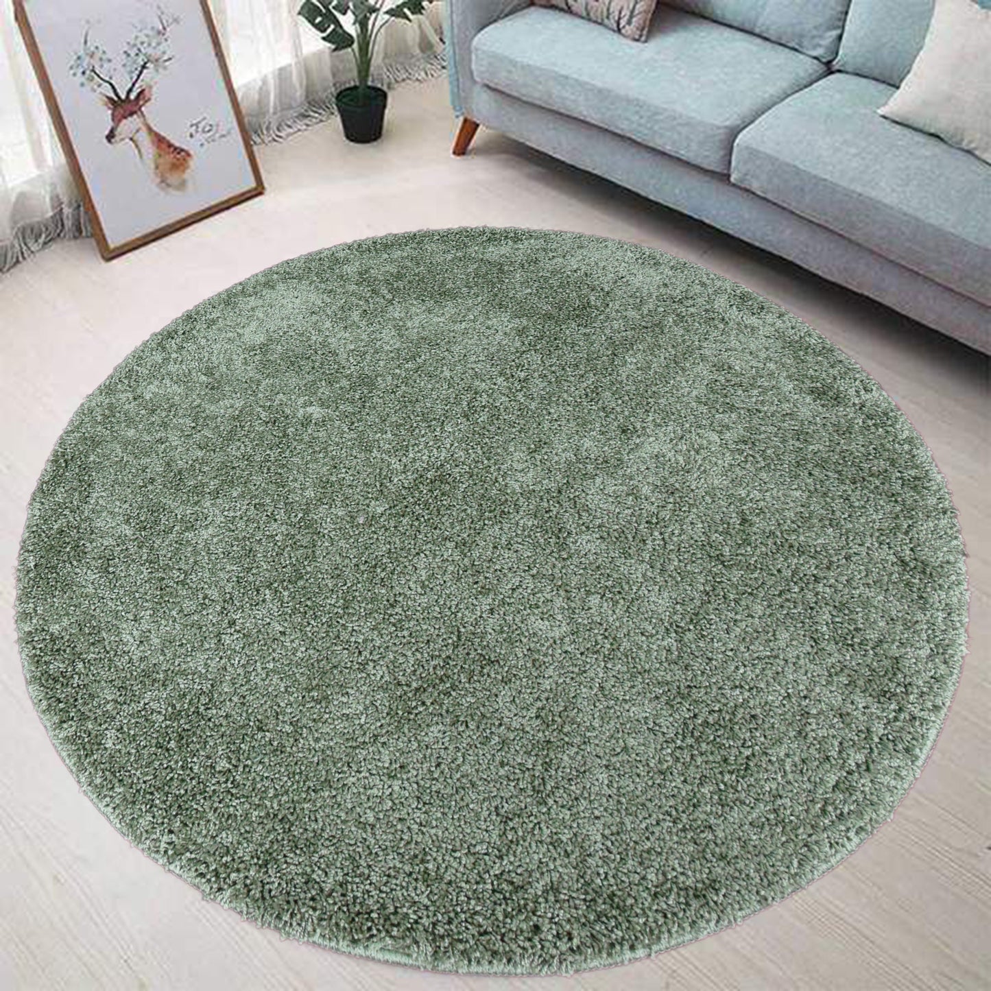 Husky Non Slip Rug - Glade Green
