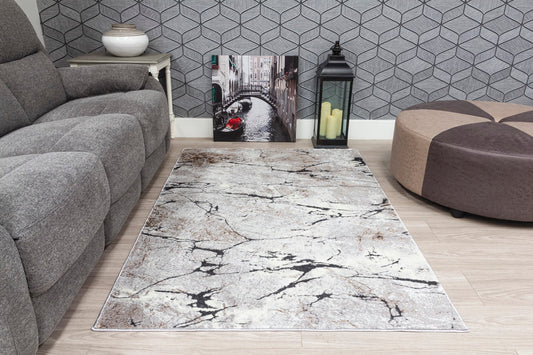 Glitz Range - Marble Rug - Grey