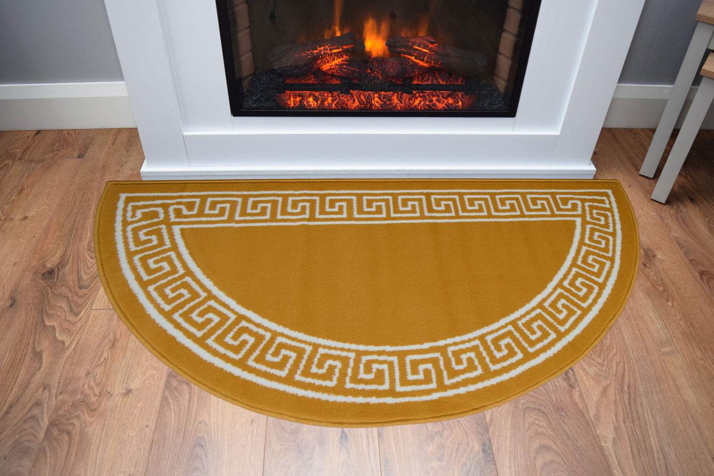 Luna Half Moon Rug - Greek Key - Gold