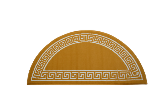 Luna Half Moon Rug - Greek Key - Gold