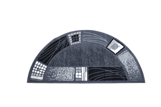 Luna Half Moon Rug - Grey Borders