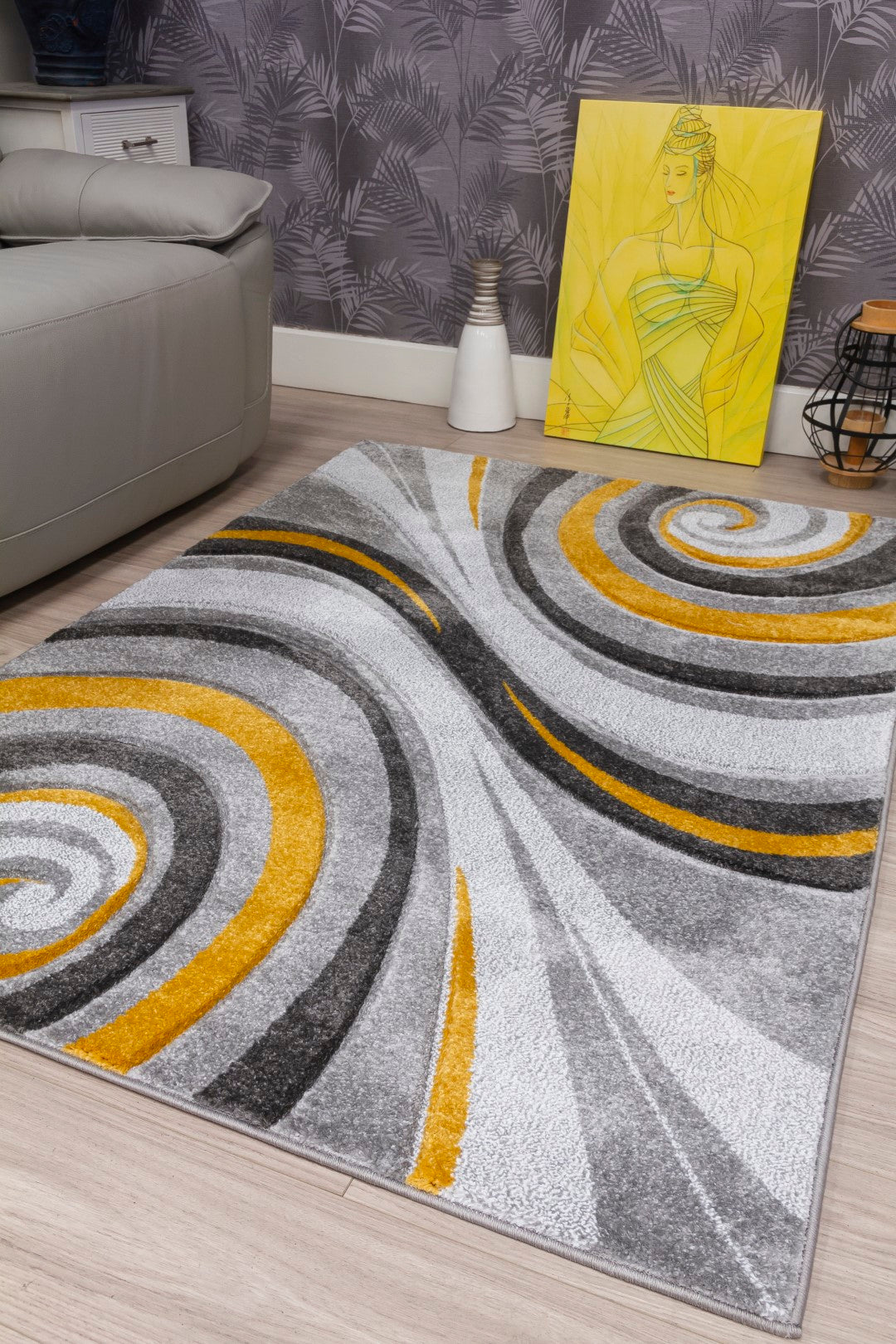 Samba Range - Spiral Rug - Grey | Ochre