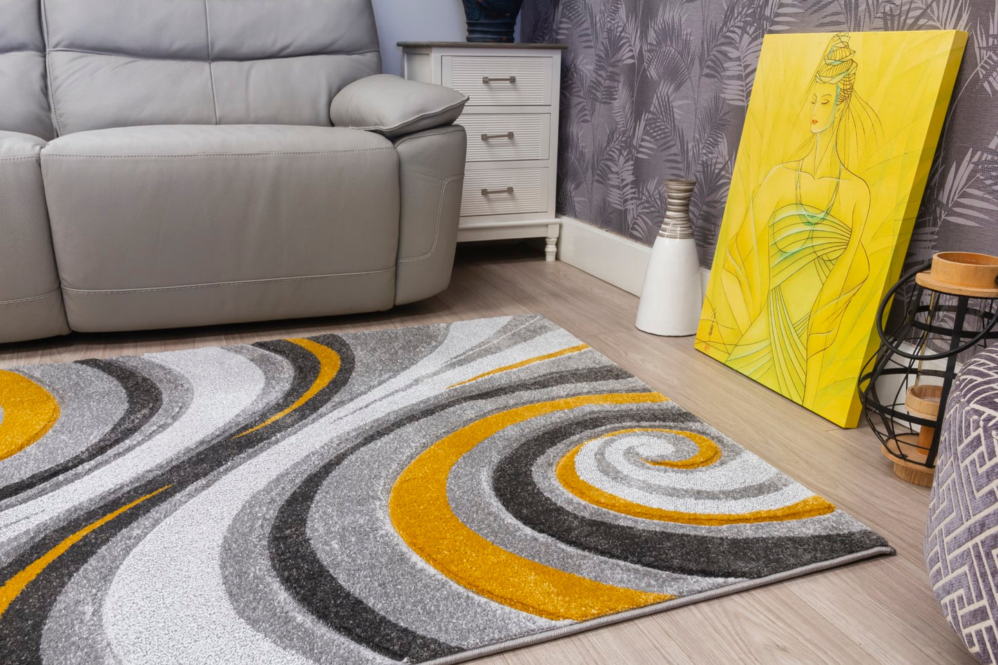 Samba Range - Spiral Rug - Grey | Ochre