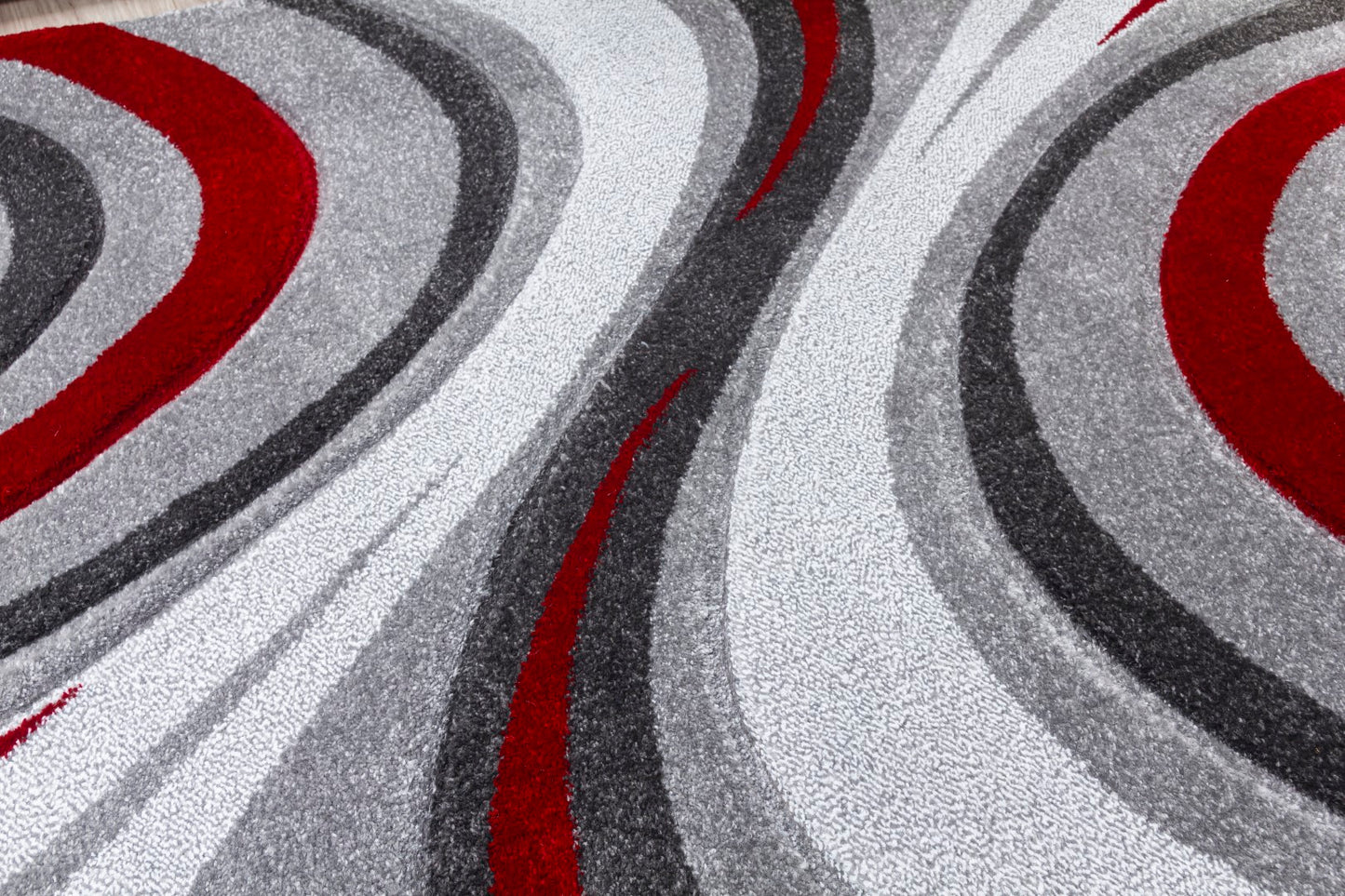 Samba Range - Spiral Rug - Grey | Red