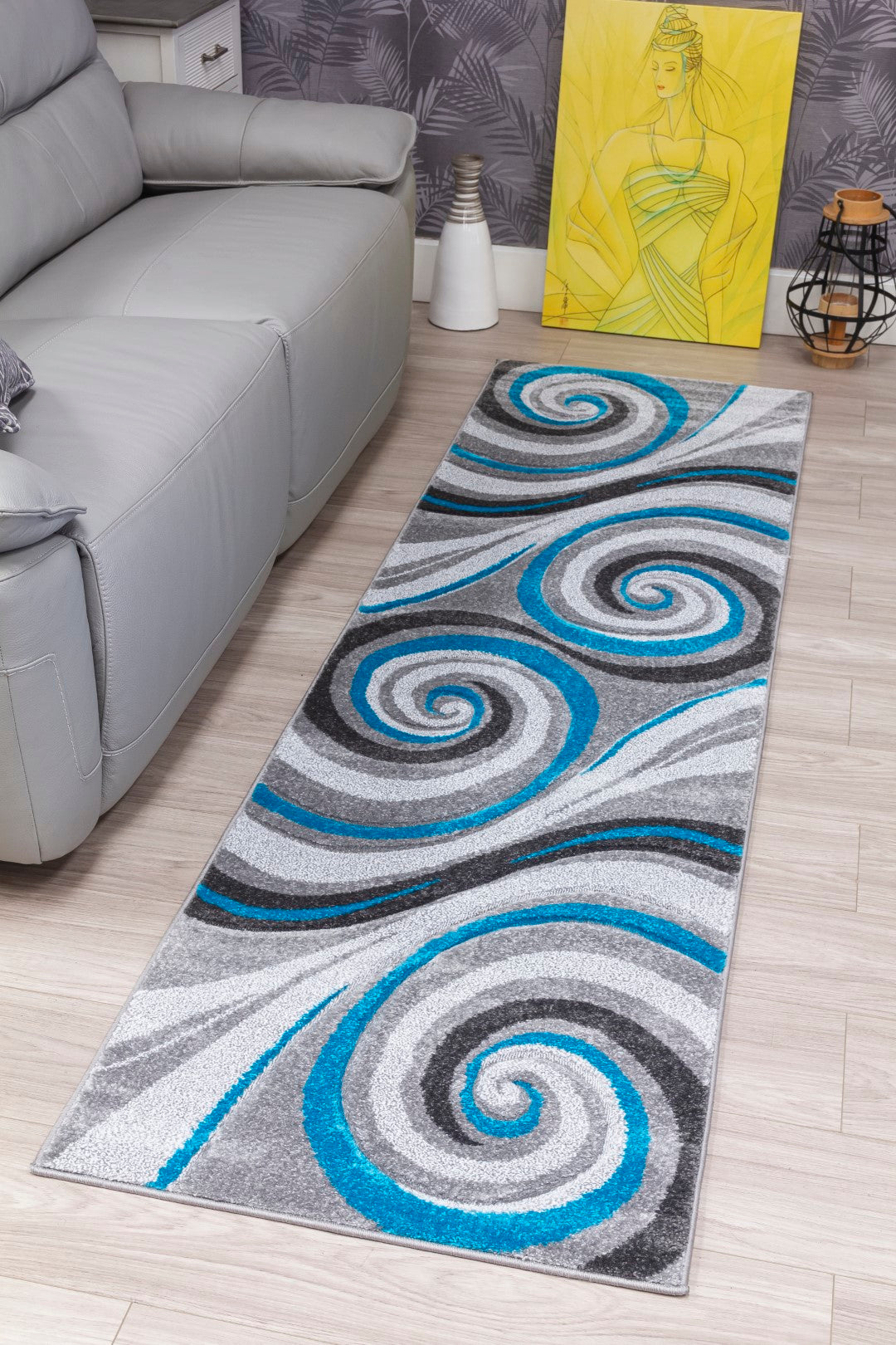 Samba Range - Spiral Rug - Grey | Teal