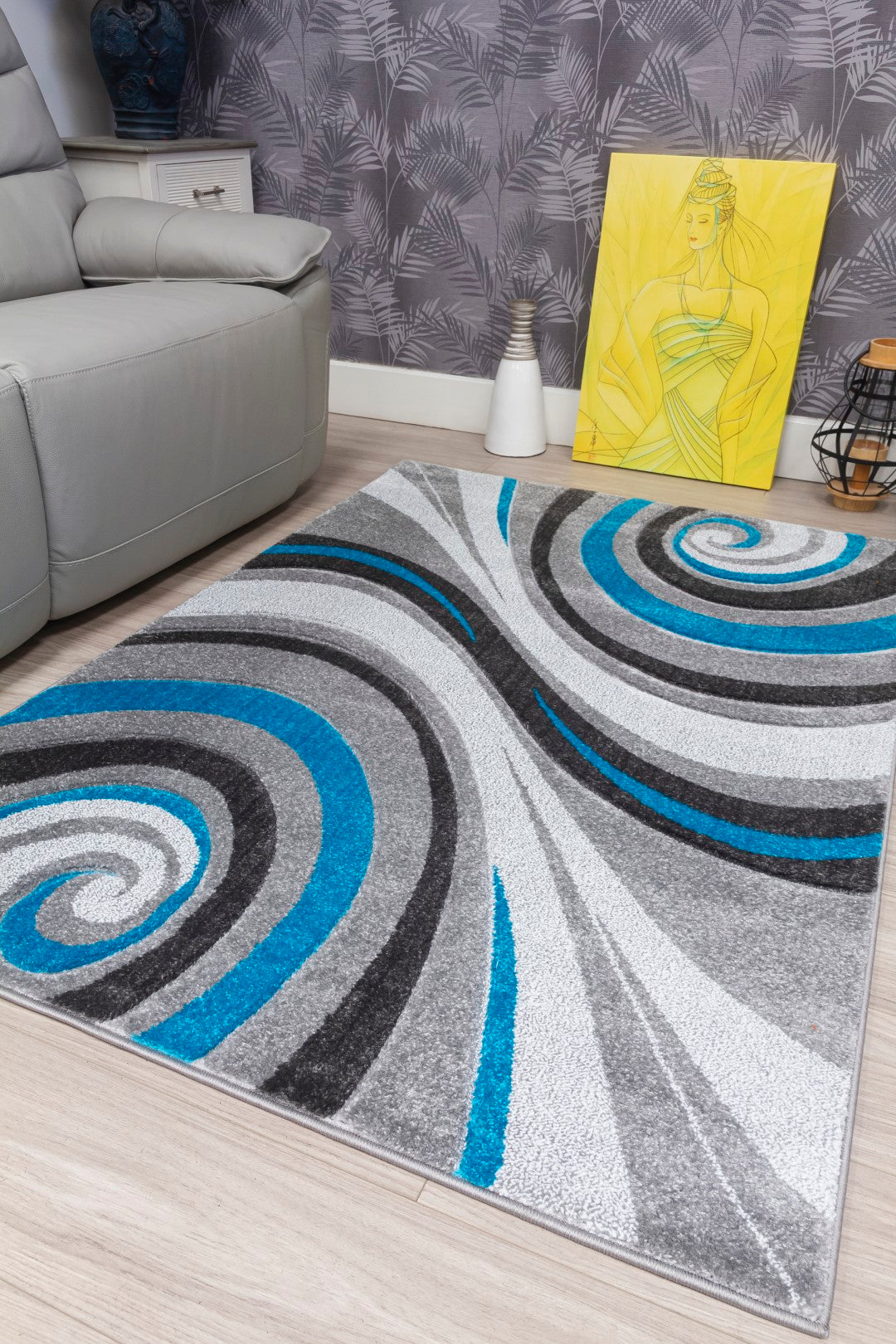 Samba Range - Spiral Rug - Grey | Teal