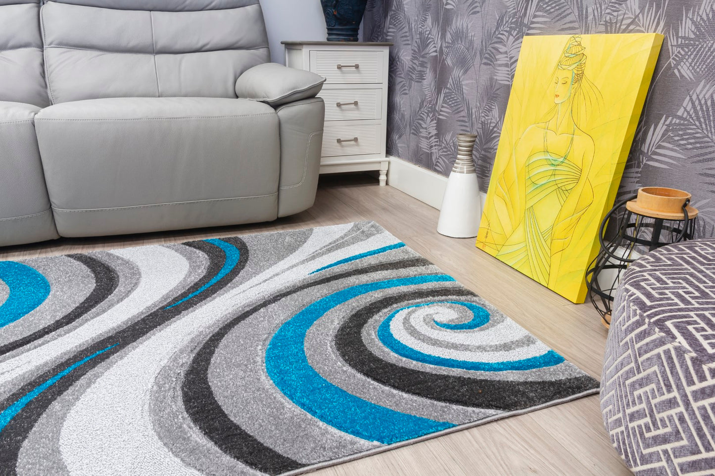 Samba Range - Spiral Rug - Grey | Teal