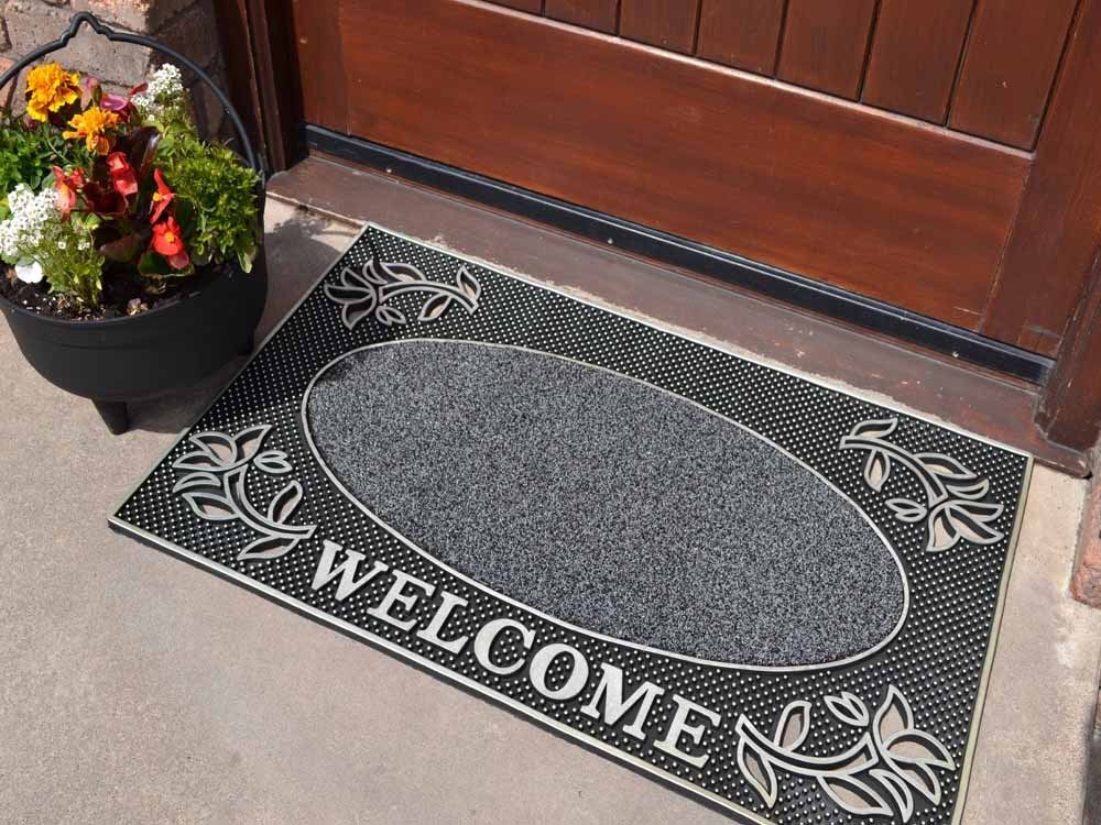 Welcome Doormat Oval - Silver