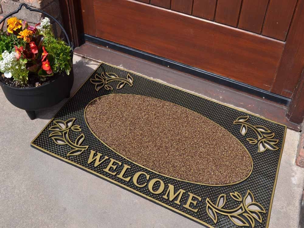 Welcome Doormat Oval - Gold