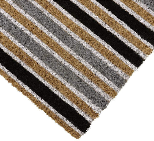 Coir Doormats - Silver Stripes