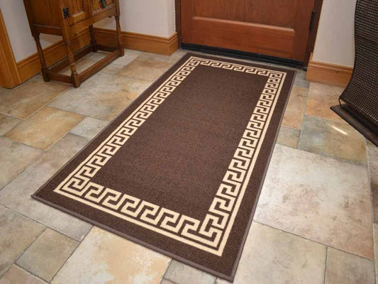 Riviera Greek Key Mat & Runner - Brown