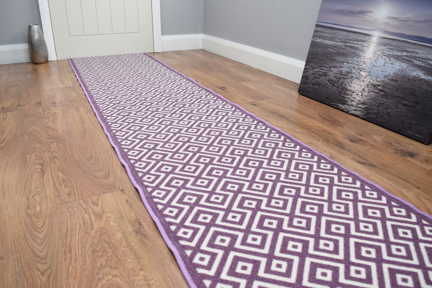 Riviera Diamond Mat & Runner - Purple Heather