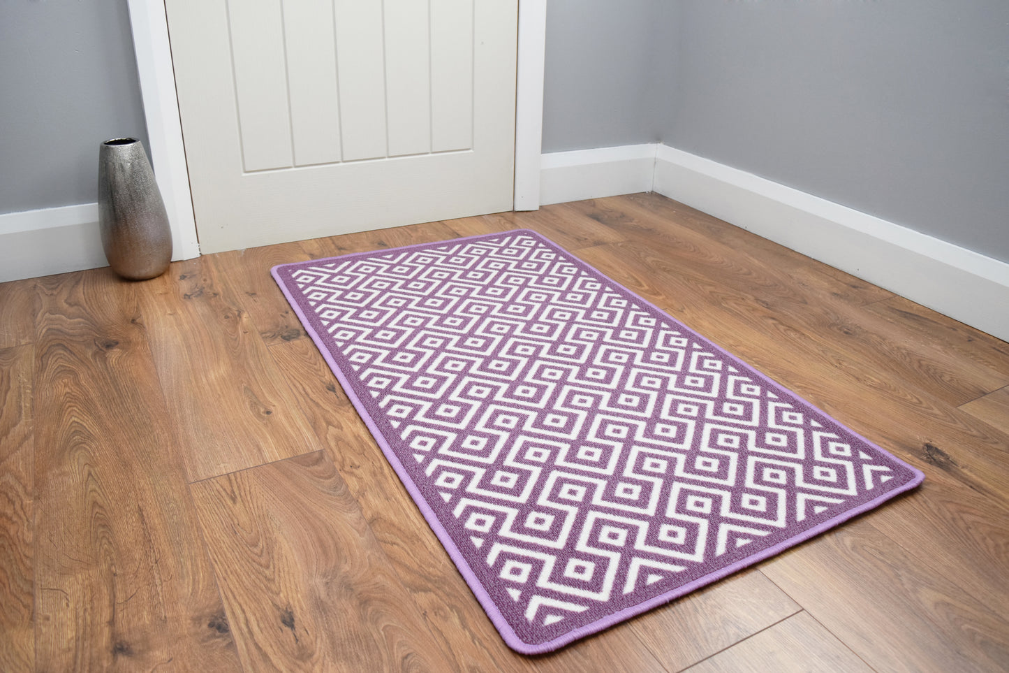 Riviera Diamond Mat & Runner - Purple Heather