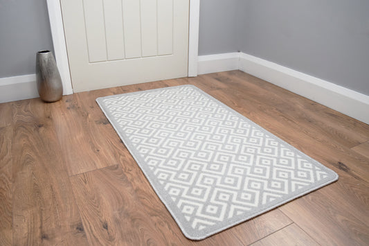 Riviera Diamond Mat & Runner - Silver