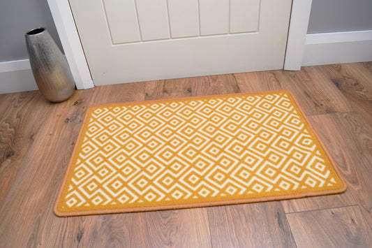 Riviera Diamond Mat & Runner - Gold