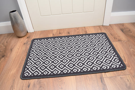 Riviera Diamond Mat & Runner - Grey