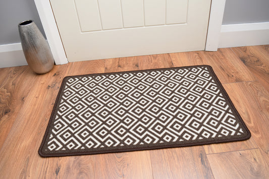 Riviera Diamond Mat & Runner - Brown