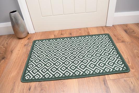 Riviera Diamond Mat & Runner - Green