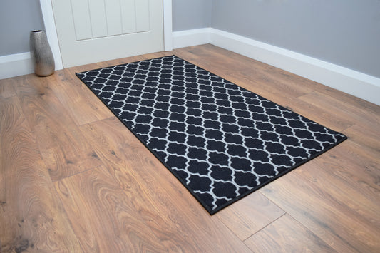 Riviera Trellis Mat & Runner - Black