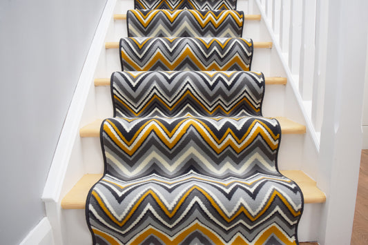 Made To Measure Luna Chevron - Grey & Ochre