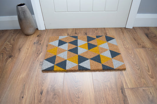 Coir Doormats - Ochre Triangles