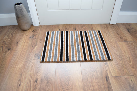 Coir Doormats - Silver Stripes