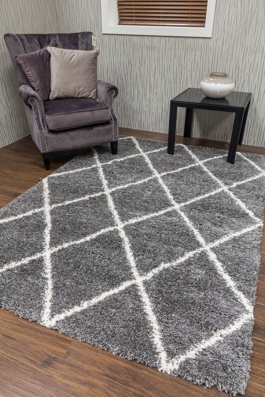 Fantasy Trellis Rug - Dark Grey