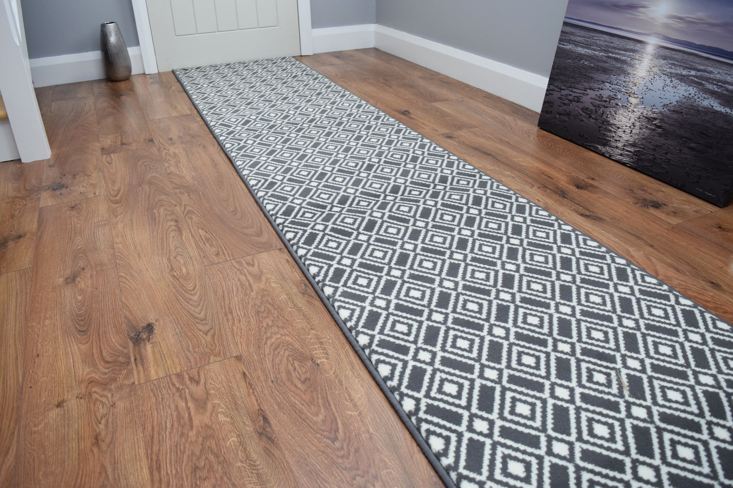 Luna Rug - Grey & Cream Square