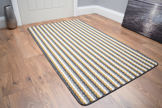 Moscow Mats & Runners - Grey & Gold