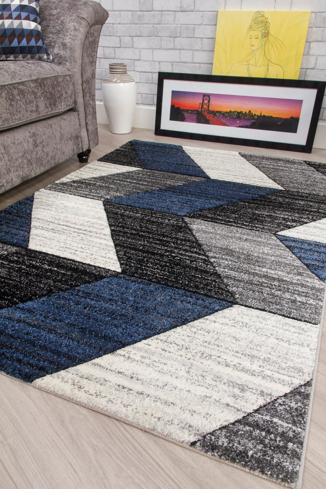 Impulse Range - Chevron Navy – SuperRugStore