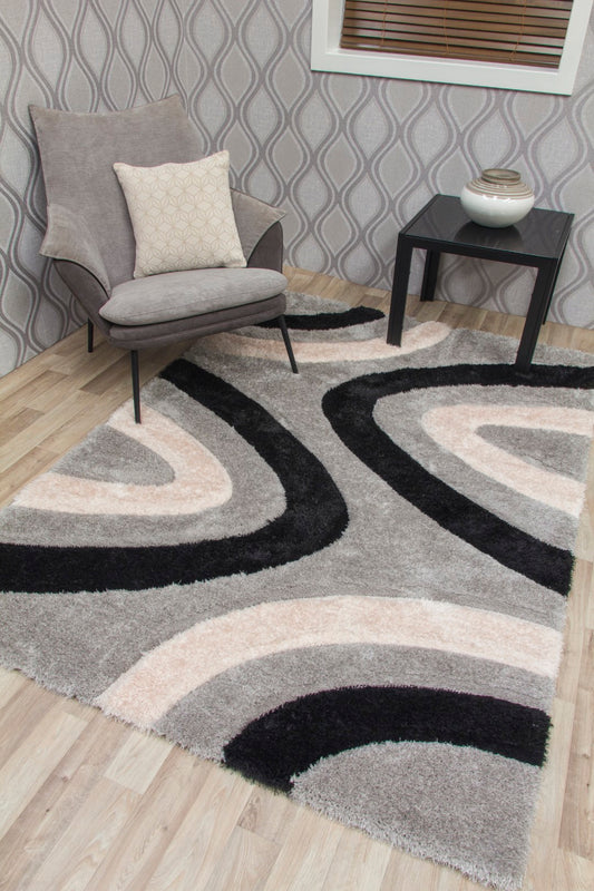 Luxus Ripple Rug - Grey